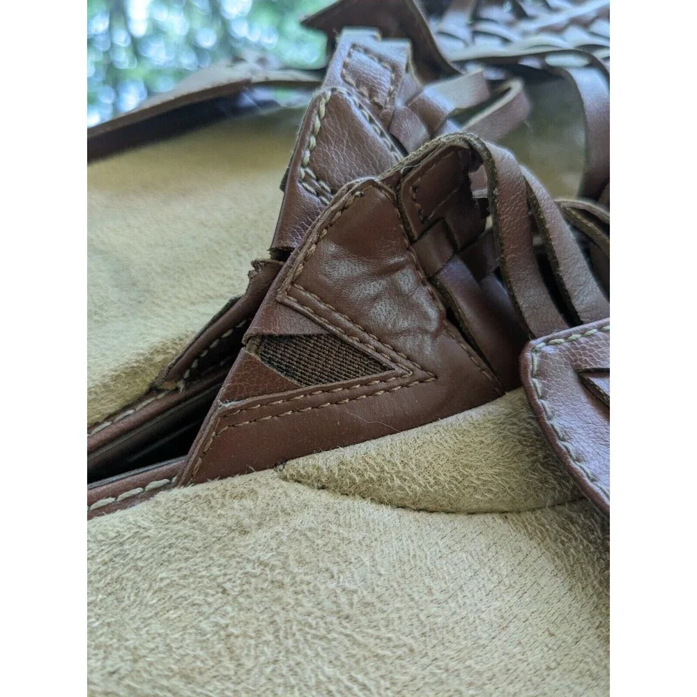 Dr Scholl's Sandals Women's sz 11 Brown Leather Woven Advanced Comfort Series